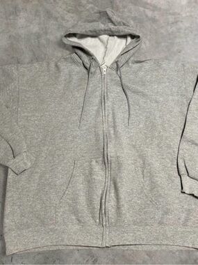 Hanes Men's Light Gray Full-Zip Hooded Sweatshirt